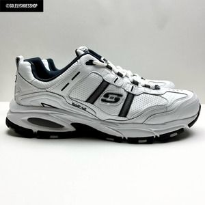 SKECHERS Mens Navy White Vigor 2.0 Walking Shoes Sneakers size 13 Extra Wide Fit